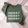 vintage christmas sweatshirt for women merry crewneck with minimal design comfortable holiday apparel pwsov