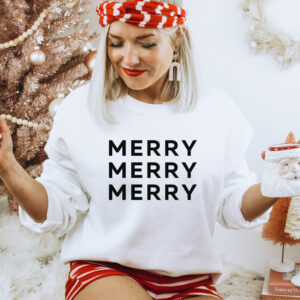 vintage christmas sweatshirt for women merry crewneck with minimal design comfortable holiday apparel yoxzs