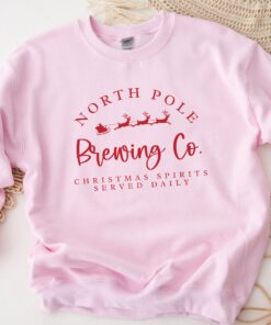 vintage christmas sweatshirt for women north pole brewing co crewneck holiday top for parties and festive gatherings snqd4