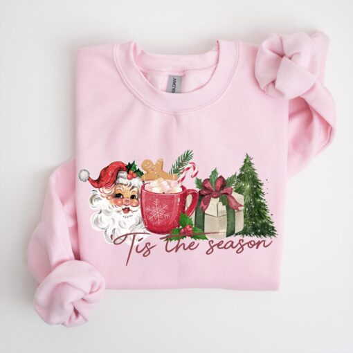 vintage christmas sweatshirt for women pink holiday sweater with fun design ideal for festive gatherings and celebrations uclg8 scaled