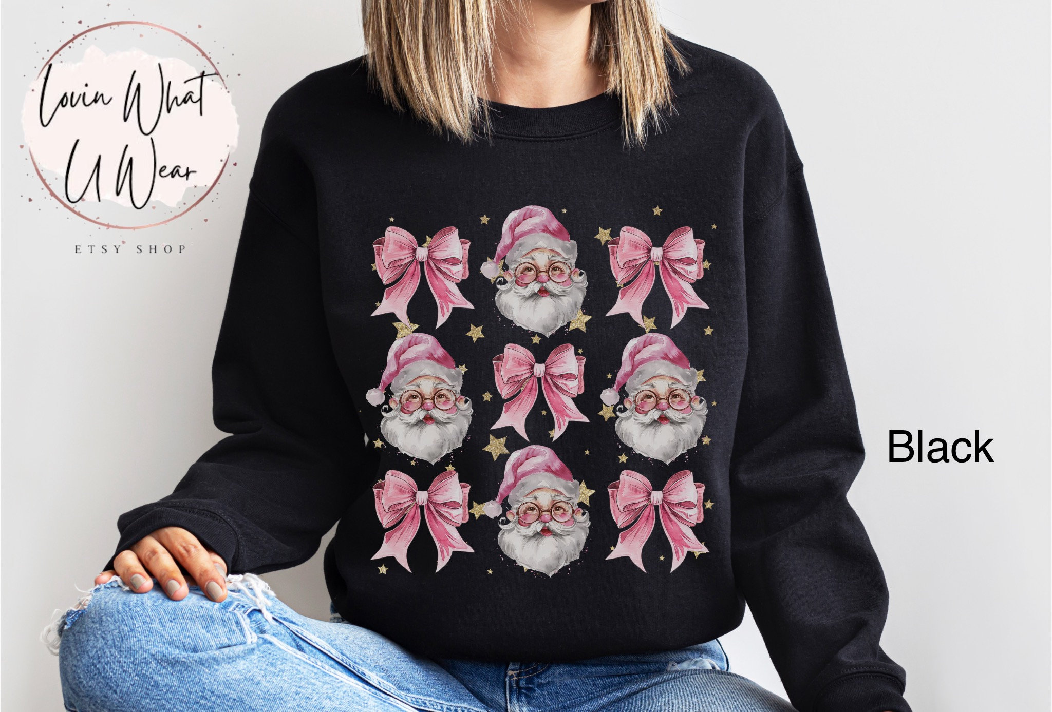 Vintage Christmas Sweatshirt for Women Pink Santa Design with Bow Oversized Trendy Holiday Top for Festive Celebrations 7 vintage christmas sweatshirt for women pink santa design with bow oversized trendy holiday top for festive celebrations 45upe