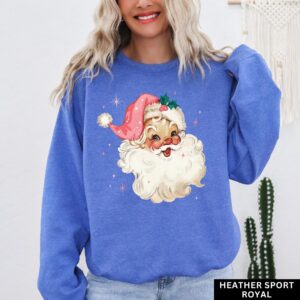 vintage christmas sweatshirt for women pink santa retro crewneck with fun holiday design comfortable and stylish for seasonal wear 2sqnx