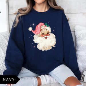 vintage christmas sweatshirt for women pink santa retro crewneck with fun holiday design comfortable and stylish for seasonal wear xiuj7