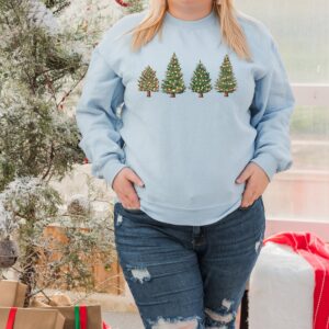 vintage christmas sweatshirt for women plus size crewneck design with festive christmas tree print zgv8b