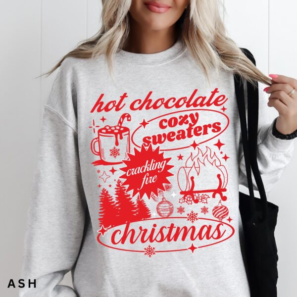 vintage christmas sweatshirt for women retro holiday shirt with fun hot chocolate design trendy and comfortable apparel oi9sr