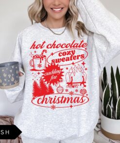 vintage christmas sweatshirt for women retro holiday shirt with fun hot chocolate design trendy and comfortable apparel tthyu