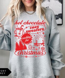 vintage christmas sweatshirt for women retro holiday shirt with fun hot chocolate design trendy and comfortable apparel x8nmr