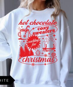 vintage christmas sweatshirt for women retro holiday shirt with fun hot chocolate design trendy and comfortable apparel xpwdd