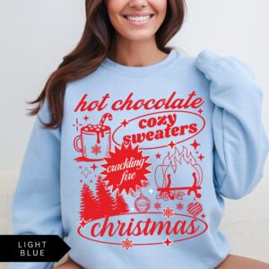 vintage christmas sweatshirt for women retro holiday shirt with fun hot chocolate design trendy and comfortable apparel yar0k