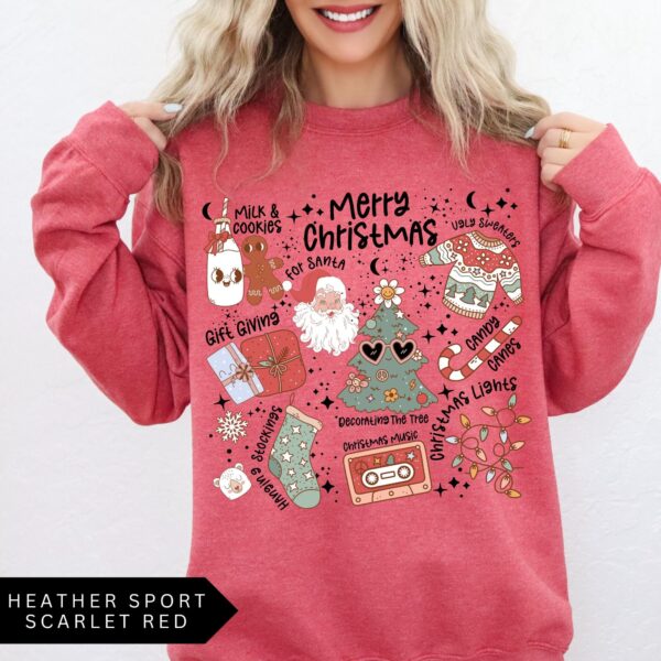 vintage christmas sweatshirt for women retro holiday sweater with trendy merry christmas design comfortable and stylish apparel jusyt