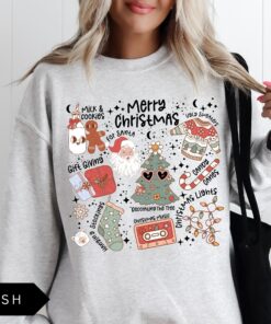 vintage christmas sweatshirt for women retro holiday sweater with trendy merry christmas design comfortable and stylish apparel qss8k