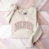 vintage christmas sweatshirt for women retro merry crewneck varsity style soft comfortable fabric ideal for holiday celebrations 27c8i