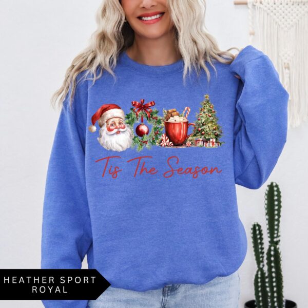 vintage christmas sweatshirt for women retro santa design trendy holiday apparel fa9lj