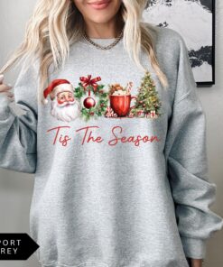 vintage christmas sweatshirt for women retro santa design trendy holiday apparel mf9jo