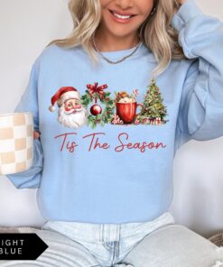 vintage christmas sweatshirt for women retro santa design trendy holiday apparel mkn30