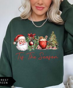 vintage christmas sweatshirt for women retro santa design trendy holiday apparel stuei