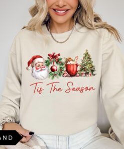 vintage christmas sweatshirt for women retro santa design trendy holiday apparel yuw5l