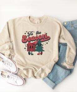 vintage christmas sweatshirt for women retro xmas crewneck with trendy design comfortable and fun holiday apparel ycm3z