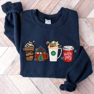 vintage christmas sweatshirt for women trendy holiday sweater with cute christmas coffee design cz00m