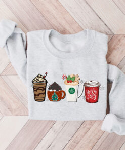 vintage christmas sweatshirt for women trendy holiday sweater with cute christmas coffee design s4jvk