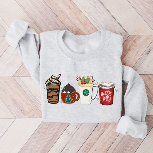 vintage christmas sweatshirt for women trendy holiday sweater with cute christmas coffee design s4jvk