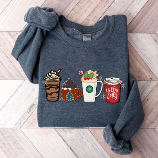 vintage christmas sweatshirt for women trendy holiday sweater with cute christmas coffee design z5ias