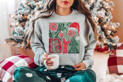 Vintage Christmas Sweatshirt for Women with Bible Verse Design and Boho Style