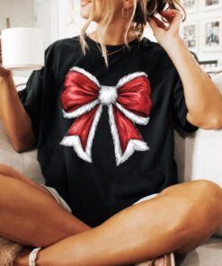 vintage christmas sweatshirt for women with bow design long sleeve shirt for christmas 2024 celebrations ke9es scaled