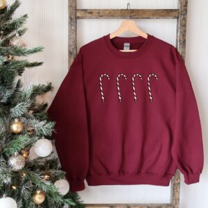 vintage christmas sweatshirt for women with candy cane design plus size crewneck holiday apparel bg9mp