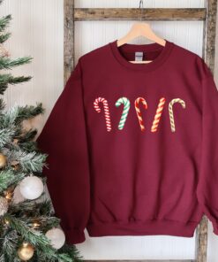 vintage christmas sweatshirt for women with candy cane design plus size crewneck long sleeve merry and bright holiday apparel wm96w