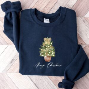 vintage christmas sweatshirt for women with christmas tree design and comfortable crewneck style for winter wear myng4