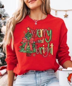 vintage christmas sweatshirt for women with cute bow design family holiday hoodie for fun celebrations and seasonal comfort jegnf scaled