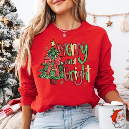 vintage christmas sweatshirt for women with cute bow design family holiday hoodie for fun celebrations and seasonal comfort jegnf scaled