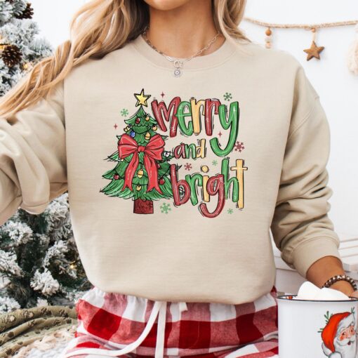 vintage christmas sweatshirt for women with cute bow design family holiday hoodie for fun celebrations and seasonal comfort kzxih scaled