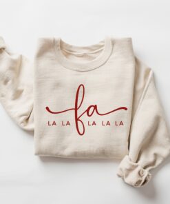 vintage christmas sweatshirt for women with fa la la design comfortable crewneck style for holiday outfits and festive celebrations jymho