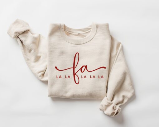 vintage christmas sweatshirt for women with fa la la design comfortable crewneck style for holiday outfits and festive celebrations jymho