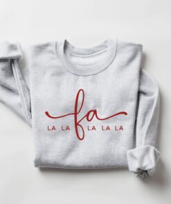 vintage christmas sweatshirt for women with fa la la design comfortable crewneck style for holiday outfits and festive celebrations y3831