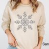 vintage christmas sweatshirt for women with faux glitter silver snowflake design ideal for winter and holiday celebrations e7xuo