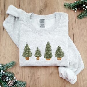 vintage christmas sweatshirt for women with festive tree design in classic crewneck style ideal for winter celebrations and holiday gatherings btlmc