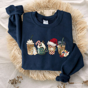 vintage christmas sweatshirt for women with fun coffee design in soft fabric ideal for holiday gatherings and seasonal celebrations j9u9z