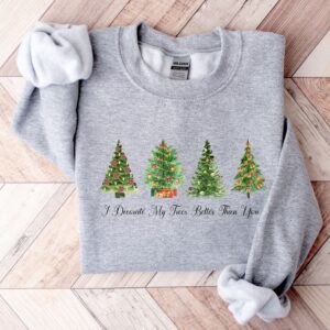 vintage christmas sweatshirt for women with fun tree design and comfortable crewneck style for winter wear lap3o