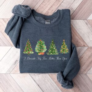 vintage christmas sweatshirt for women with fun tree design and comfortable crewneck style for winter wear mmzt8