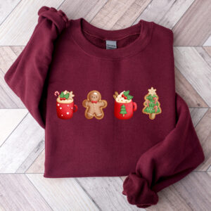 vintage christmas sweatshirt for women with funny coffee design and soft fabric 1ntkp