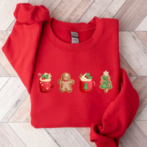 vintage christmas sweatshirt for women with funny coffee design and soft fabric pxgtd