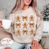 vintage christmas sweatshirt for women with gingerbread bow design oversized holiday top featuring cute cookie print i0ou0