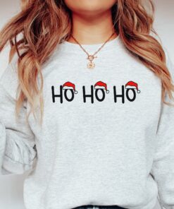 vintage christmas sweatshirt for women with ho ho ho design and comfortable crewneck style 2gcee