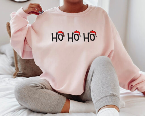 vintage christmas sweatshirt for women with ho ho ho design and comfortable crewneck style 9gils