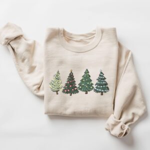 vintage christmas sweatshirt for women with holiday tree design and comfortable crewneck style for winter wear 8xfmx