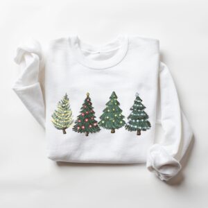 vintage christmas sweatshirt for women with holiday tree design and comfortable crewneck style for winter wear kiti1