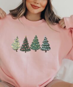 vintage christmas sweatshirt for women with holiday tree design and comfortable crewneck style for winter wear sknhb scaled